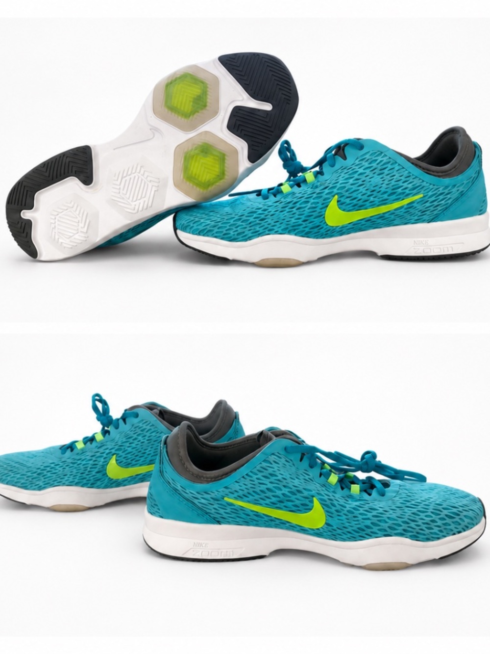 New Women Nike Zoom Fit Agility 2 704658-400 Clear Water / Lime Flash Sz 6.5